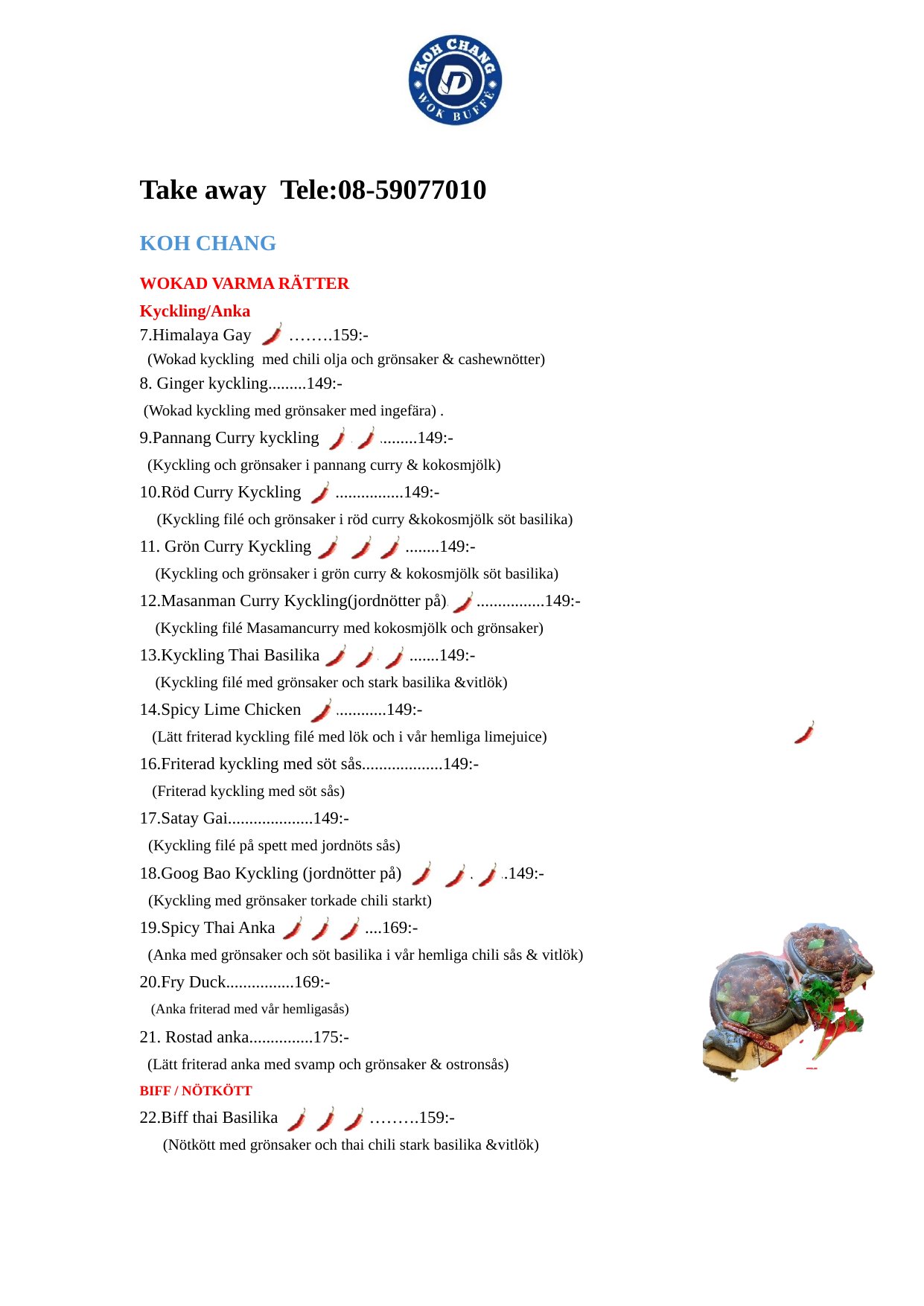 Koh Chang Buffé · Upplands Väsby – Take away-meny, sida 3