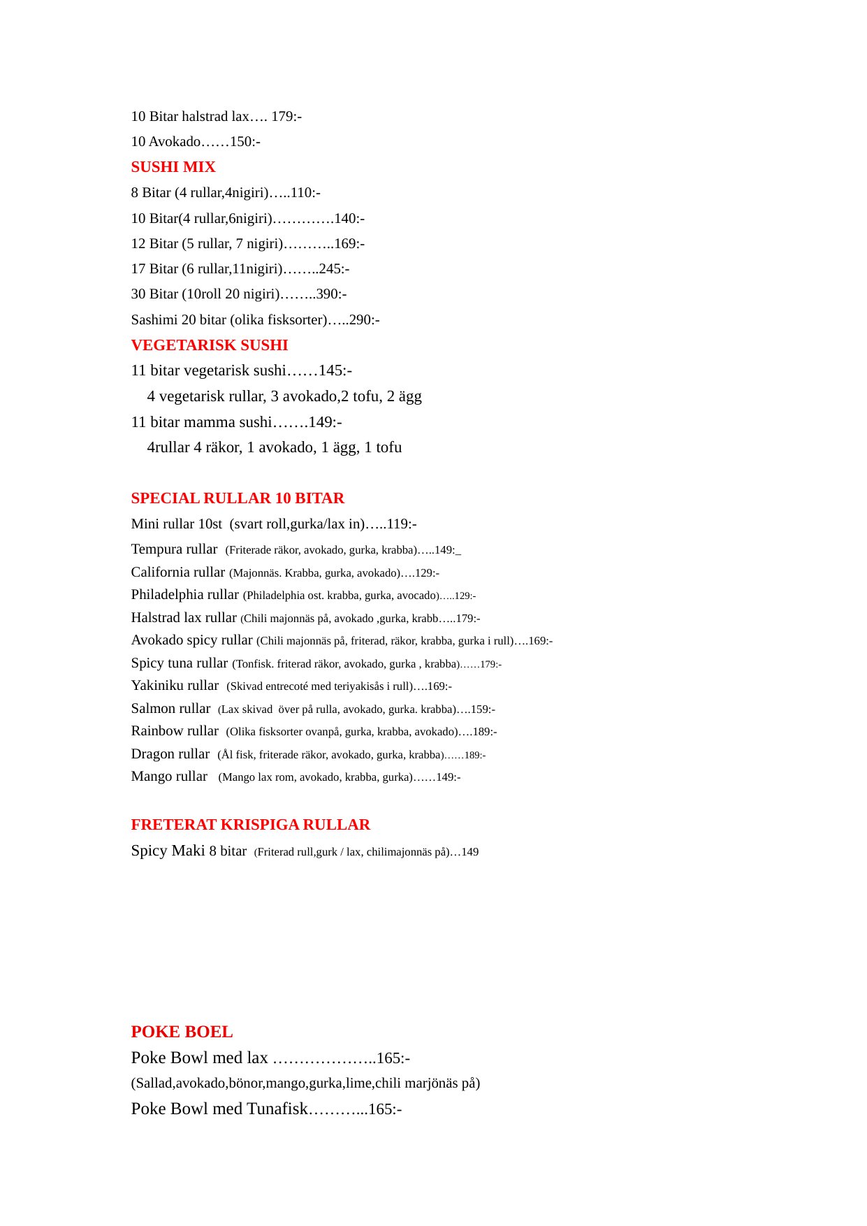 Koh Chang Buffé · Upplands Väsby – Meny i restaurangen, sida 3